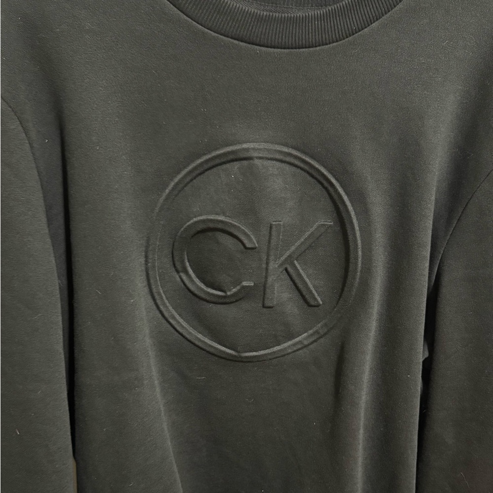 Mens XL Calvin Klein 3D CK graphic sweatshirt all black